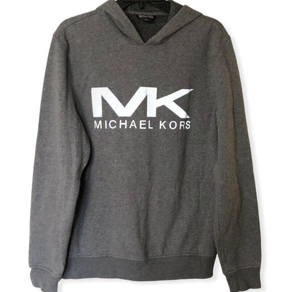 Michael Michael Kors Men's Black Reflective Big Logo Hoodie Sweatshirt S…